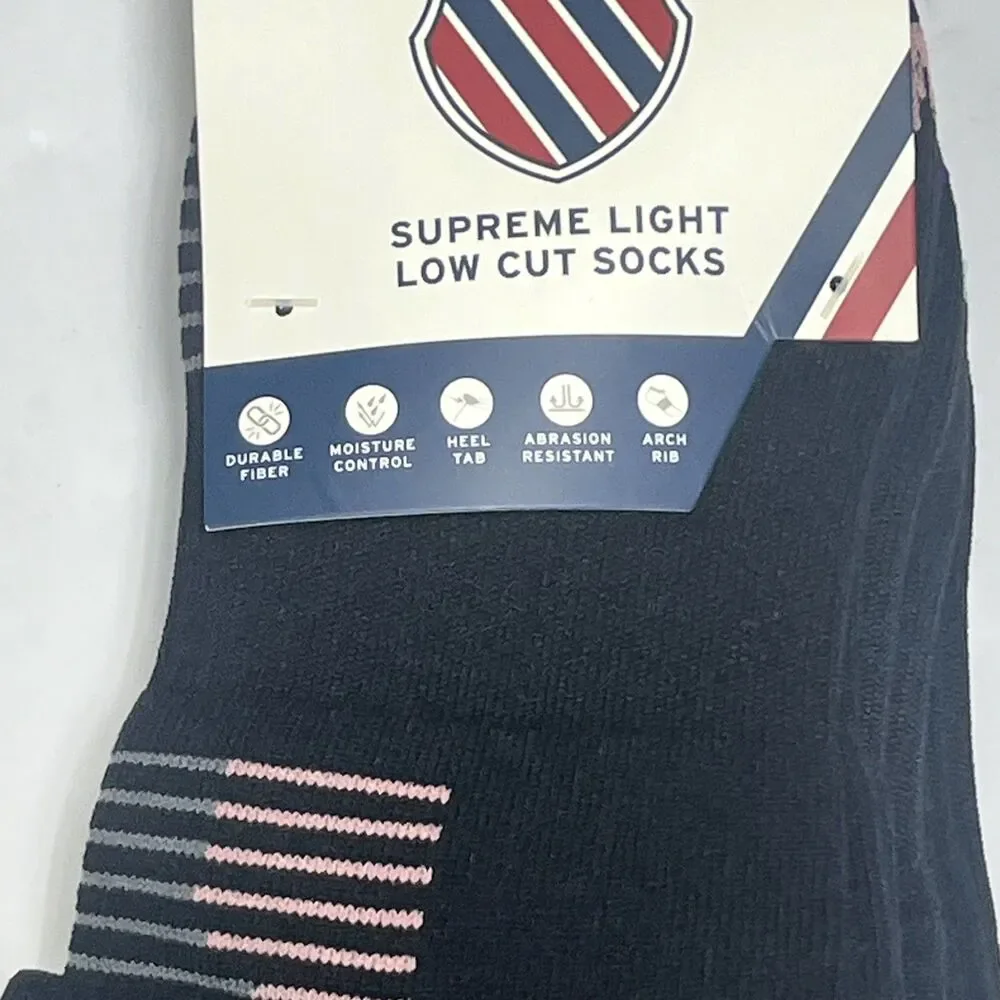 K Swiss Women's Low Cut Socks 6 Pack Shoe 4-10 Black Supreme Light $32‎ Heel Tab
